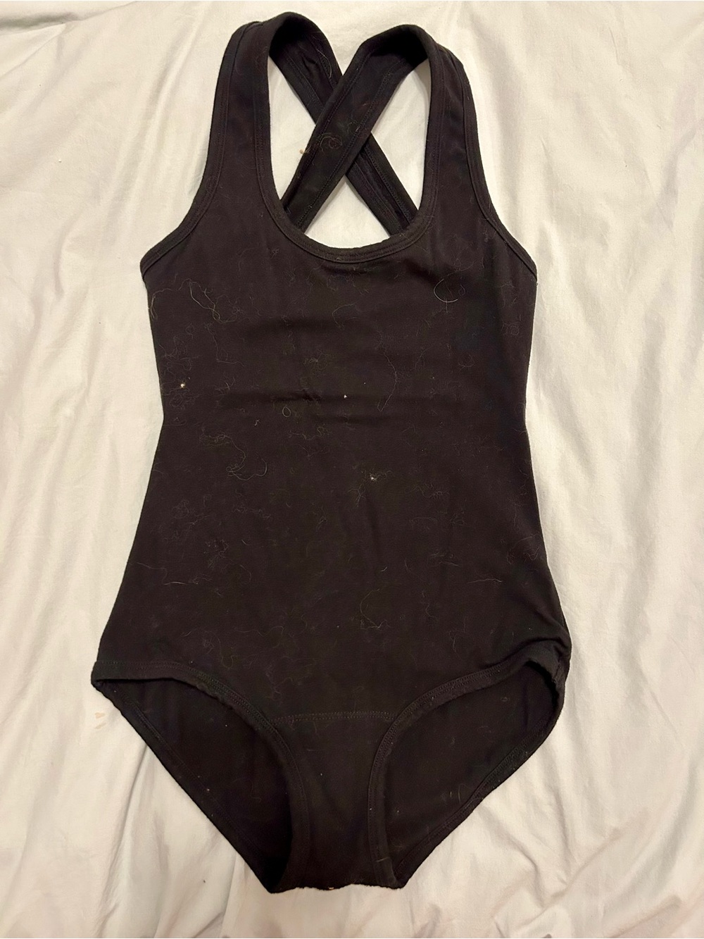 ARQ Black Cross-Back One-Piece Bodysuit